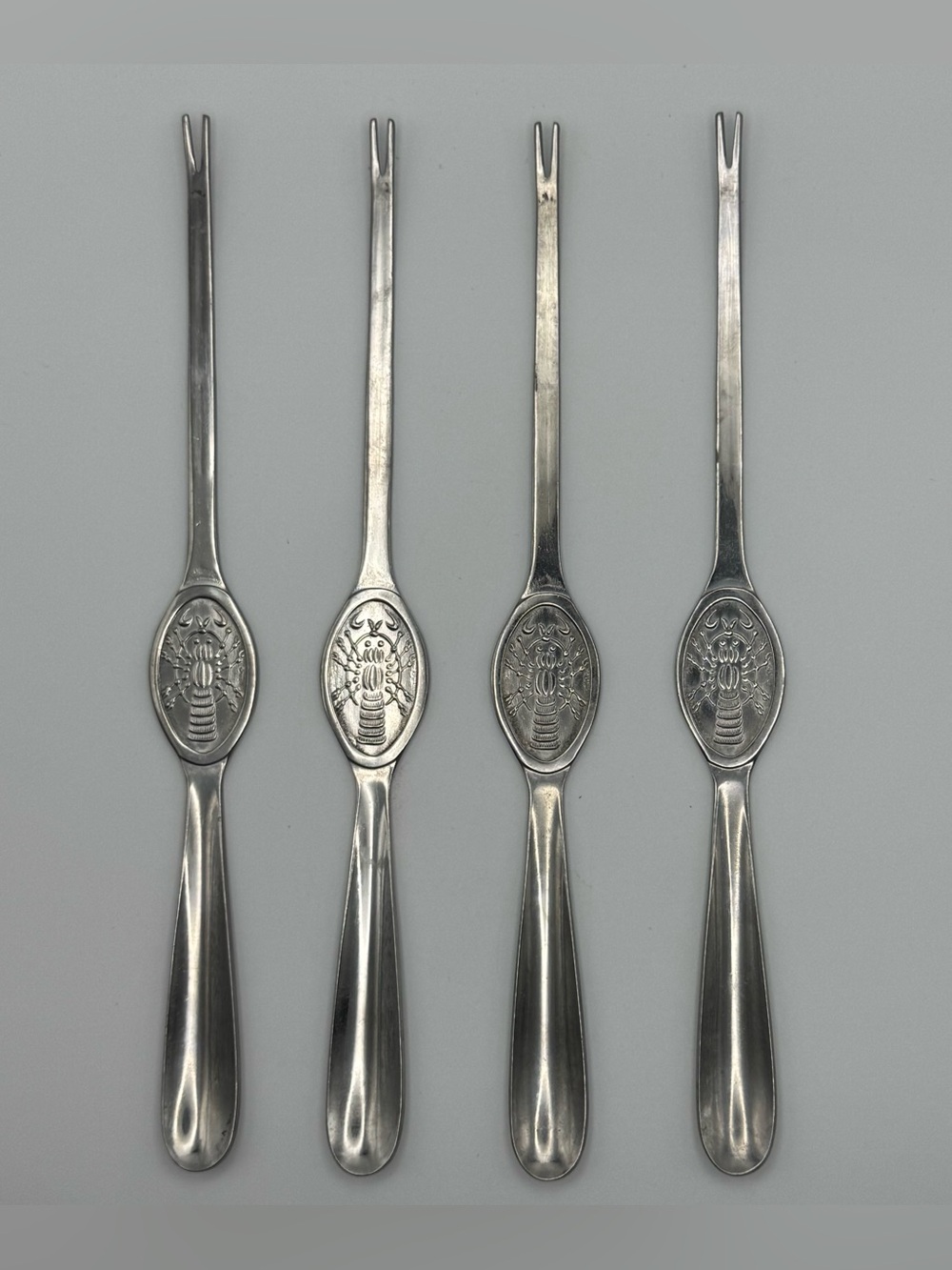 Vintage Lobster Seafood Cocktail Forks Set of 4 Stainless Steel Japan Flatware